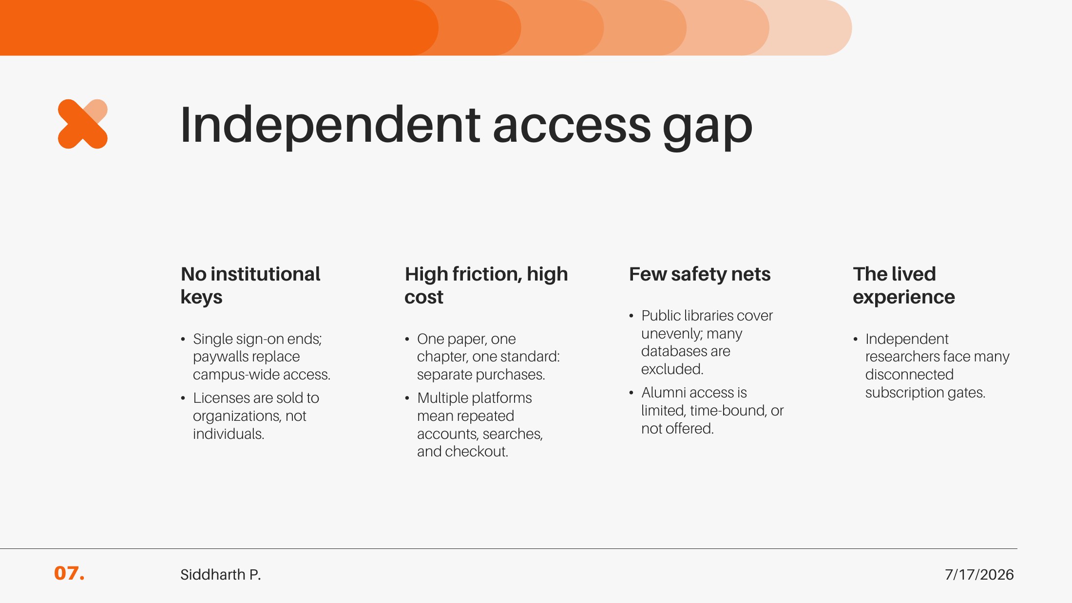 Slide 7 of 16 from Why individual researchers still lack access to knowledge